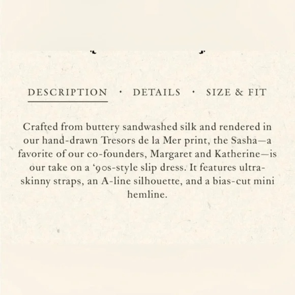 DÔEN Sasha Dress in Nior Tressors De La Mer 100% Silk XS - Picture 6 of 16